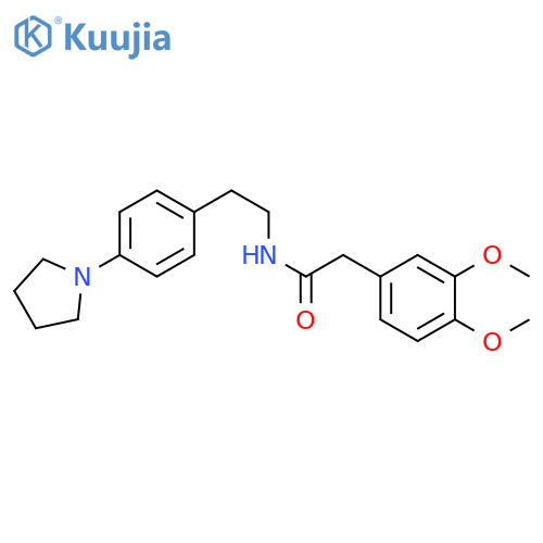 2-(3,4-dimethoxyphenyl)-N-{2-4-(pyrrolidin-1-yl)phenylethyl}acetamide structure