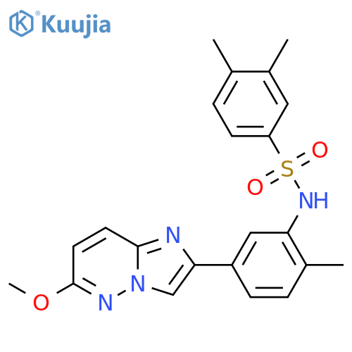 N-(5-{6-methoxyimidazo1,2-bpyridazin-2-yl}-2-methylphenyl)-3,4-dimethylbenzene-1-sulfonamide structure