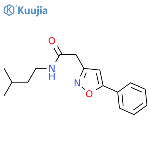 N-(3-methylbutyl)-2-(5-phenyl-1,2-oxazol-3-yl)acetamide structure