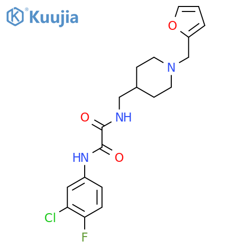 N'-(3-chloro-4-fluorophenyl)-N-({1-(furan-2-yl)methylpiperidin-4-yl}methyl)ethanediamide structure