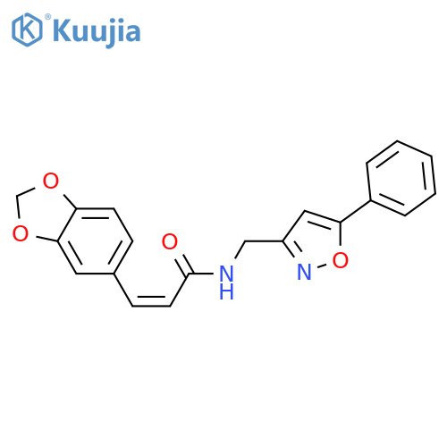 (2Z)-3-(2H-1,3-benzodioxol-5-yl)-N-(5-phenyl-1,2-oxazol-3-yl)methylprop-2-enamide structure