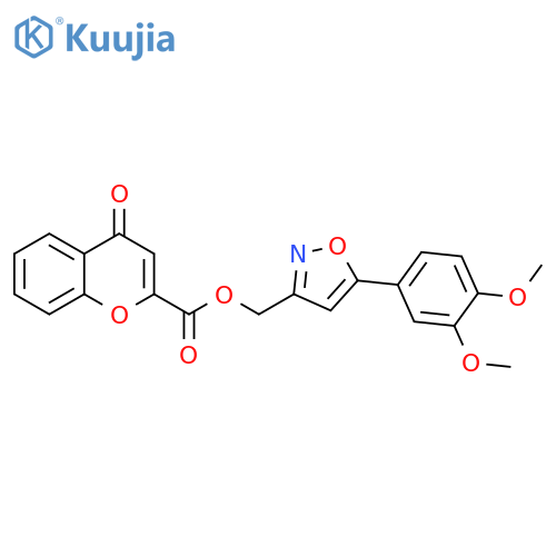 5-(3,4-dimethoxyphenyl)-1,2-oxazol-3-ylmethyl 4-oxo-4H-chromene-2-carboxylate structure