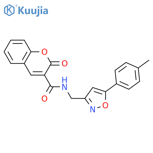 N-{5-(4-methylphenyl)-1,2-oxazol-3-ylmethyl}-2-oxo-2H-chromene-3-carboxamide structure