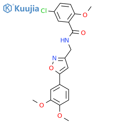 5-chloro-N-{5-(3,4-dimethoxyphenyl)-1,2-oxazol-3-ylmethyl}-2-methoxybenzamide structure