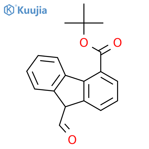 9H-Fluorene-4-carboxylic acid, 9-formyl-, 1,1-dimethylethyl ester structure
