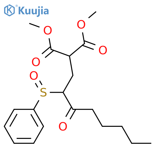 Propanedioic acid, [3-oxo-2-(phenylsulfinyl)octyl]-, dimethyl ester structure