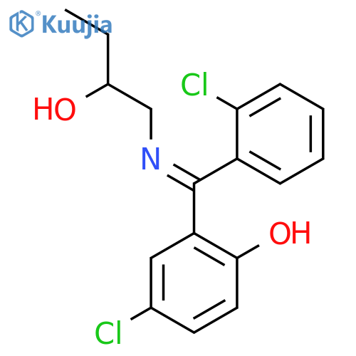 Phenol, 4-chloro-2-[(2-chlorophenyl)[(2-hydroxybutyl)imino]methyl]- structure