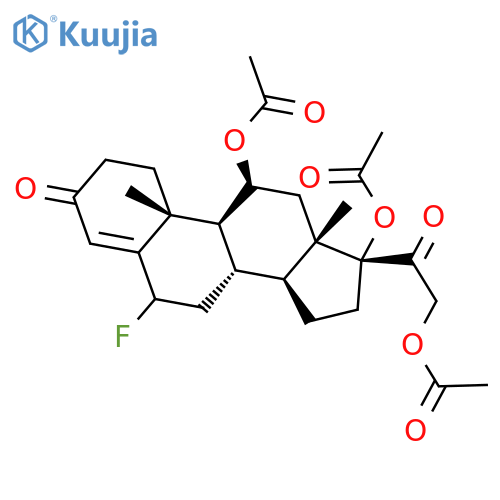 Pregn-4-ene-3,20-dione, 11,17,21-tris(acetyloxy)-6-fluoro-, (11b)- structure