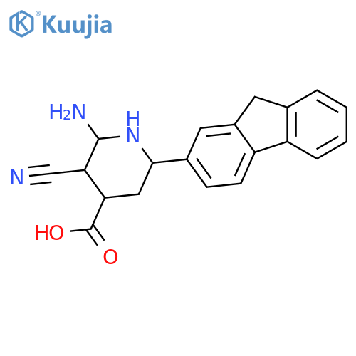 4-Piperidinecarboxylic acid, 2-amino-3-cyano-6-(9H-fluoren-2-yl)- structure