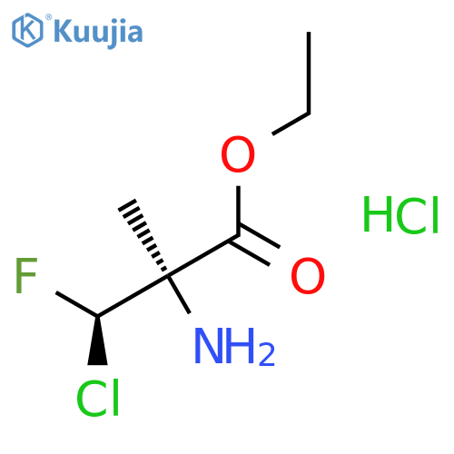 Alanine, 3-chloro-3-fluoro-2-methyl-, ethyl ester, hydrochloride, (R*,R*)- structure