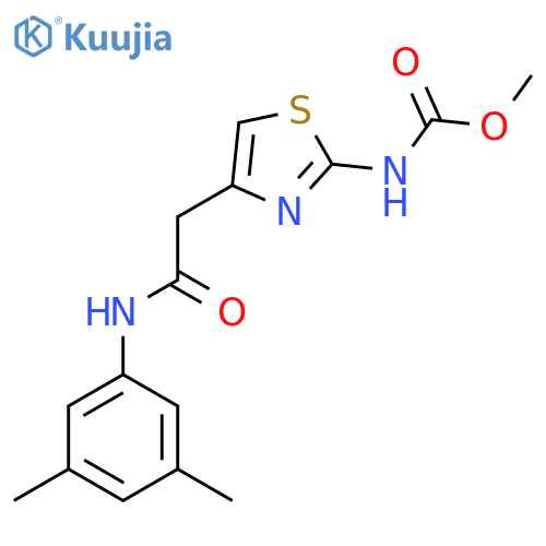 methyl N-(4-{(3,5-dimethylphenyl)carbamoylmethyl}-1,3-thiazol-2-yl)carbamate structure