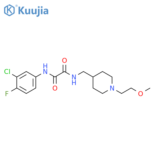 N-(3-chloro-4-fluorophenyl)-N'-{1-(2-methoxyethyl)piperidin-4-ylmethyl}ethanediamide structure