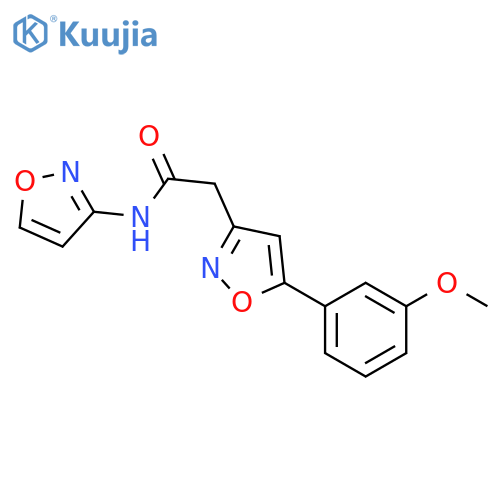2-5-(3-methoxyphenyl)-1,2-oxazol-3-yl-N-(1,2-oxazol-3-yl)acetamide structure