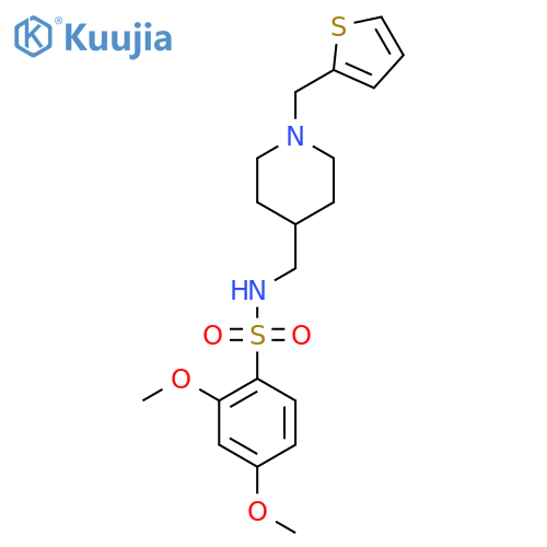 2,4-dimethoxy-N-({1-(thiophen-2-yl)methylpiperidin-4-yl}methyl)benzene-1-sulfonamide structure