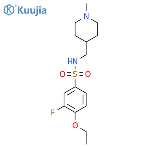 4-ethoxy-3-fluoro-N-(1-methylpiperidin-4-yl)methylbenzene-1-sulfonamide structure