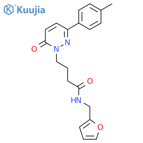 N-(furan-2-yl)methyl-4-3-(4-methylphenyl)-6-oxo-1,6-dihydropyridazin-1-ylbutanamide structure