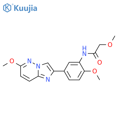 2-methoxy-N-(2-methoxy-5-{6-methoxyimidazo1,2-bpyridazin-2-yl}phenyl)acetamide structure