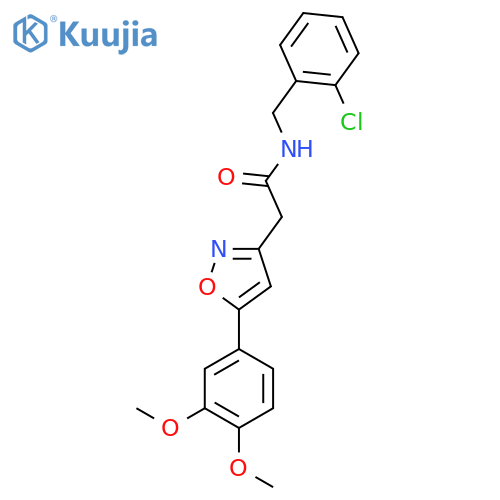 N-(2-chlorophenyl)methyl-2-5-(3,4-dimethoxyphenyl)-1,2-oxazol-3-ylacetamide structure