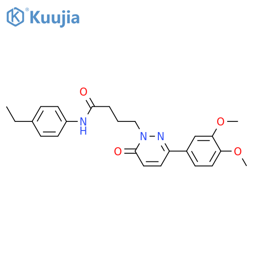 4-3-(3,4-dimethoxyphenyl)-6-oxo-1,6-dihydropyridazin-1-yl-N-(4-ethylphenyl)butanamide structure