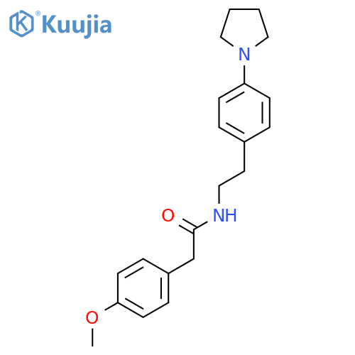 2-(4-methoxyphenyl)-N-{2-4-(pyrrolidin-1-yl)phenylethyl}acetamide structure