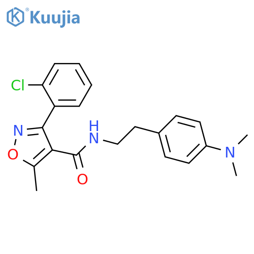 3-(2-chlorophenyl)-N-{2-4-(dimethylamino)phenylethyl}-5-methyl-1,2-oxazole-4-carboxamide structure