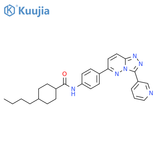 4-butyl-N-{4-3-(pyridin-3-yl)-1,2,4triazolo4,3-bpyridazin-6-ylphenyl}cyclohexane-1-carboxamide structure