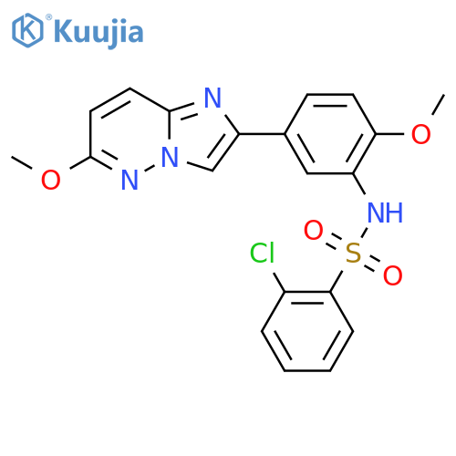 2-chloro-N-(2-methoxy-5-{6-methoxyimidazo1,2-bpyridazin-2-yl}phenyl)benzene-1-sulfonamide structure