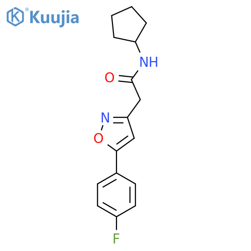 N-cyclopentyl-2-(5-(4-fluorophenyl)isoxazol-3-yl)acetamide structure