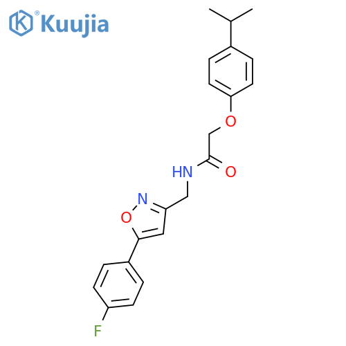 N-{5-(4-fluorophenyl)-1,2-oxazol-3-ylmethyl}-2-4-(propan-2-yl)phenoxyacetamide structure