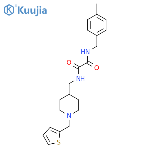 N'-(4-methylphenyl)methyl-N-({1-(thiophen-2-yl)methylpiperidin-4-yl}methyl)ethanediamide structure