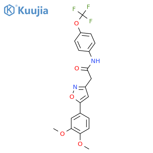 2-5-(3,4-dimethoxyphenyl)-1,2-oxazol-3-yl-N-4-(trifluoromethoxy)phenylacetamide structure