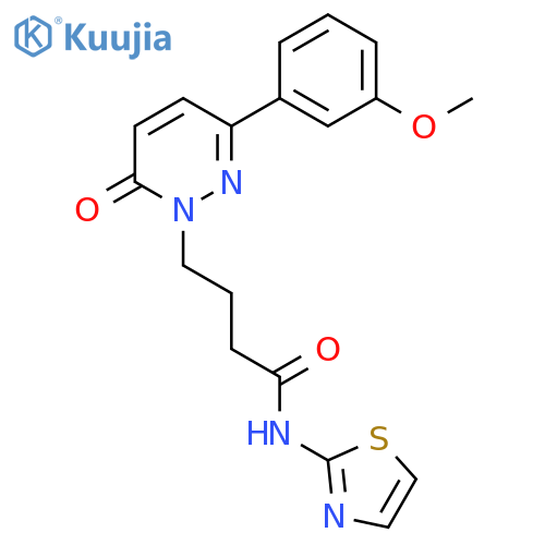 4-3-(3-methoxyphenyl)-6-oxo-1,6-dihydropyridazin-1-yl-N-(1,3-thiazol-2-yl)butanamide structure
