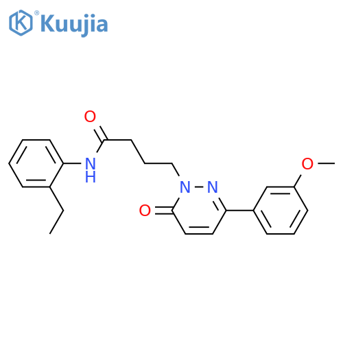 N-(2-ethylphenyl)-4-3-(3-methoxyphenyl)-6-oxo-1,6-dihydropyridazin-1-ylbutanamide structure