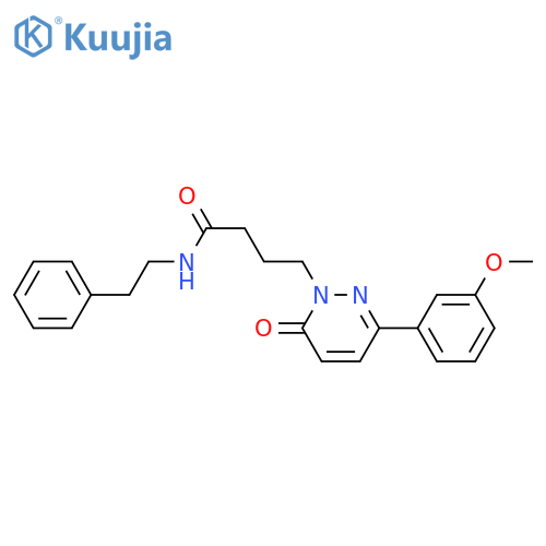 4-3-(3-methoxyphenyl)-6-oxo-1,6-dihydropyridazin-1-yl-N-(2-phenylethyl)butanamide structure