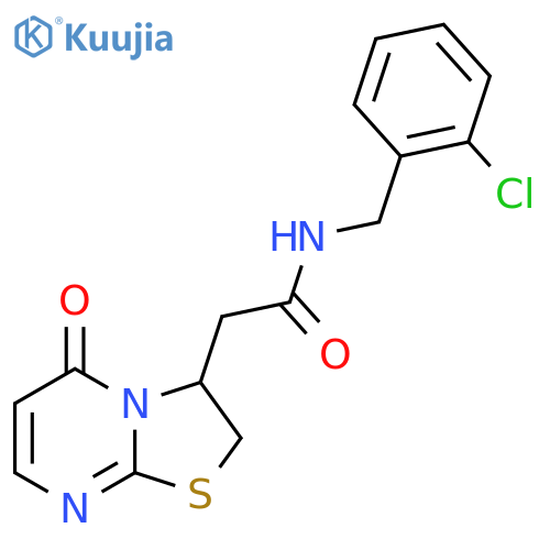 N-(2-chlorophenyl)methyl-2-{5-oxo-2H,3H,5H-1,3thiazolo3,2-apyrimidin-3-yl}acetamide structure