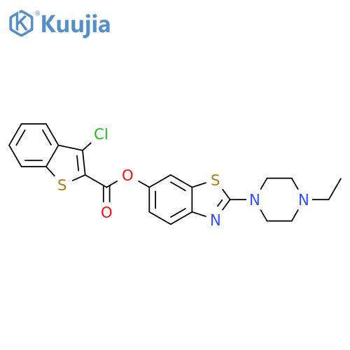 2-(4-ethylpiperazin-1-yl)-1,3-benzothiazol-6-yl 3-chloro-1-benzothiophene-2-carboxylate structure