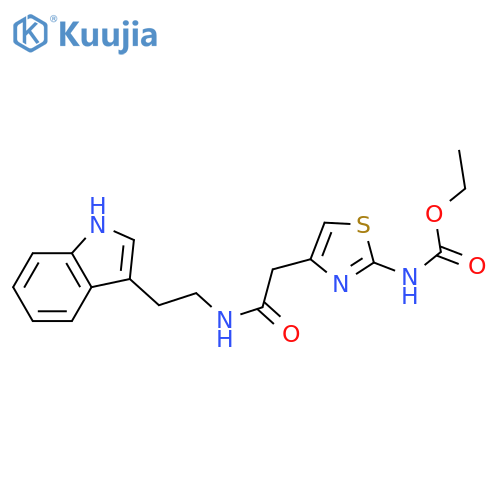ethyl N-4-({2-(1H-indol-3-yl)ethylcarbamoyl}methyl)-1,3-thiazol-2-ylcarbamate structure