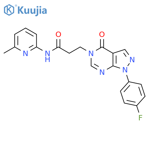 3-1-(4-fluorophenyl)-4-oxo-1H,4H,5H-pyrazolo3,4-dpyrimidin-5-yl-N-(6-methylpyridin-2-yl)propanamide structure