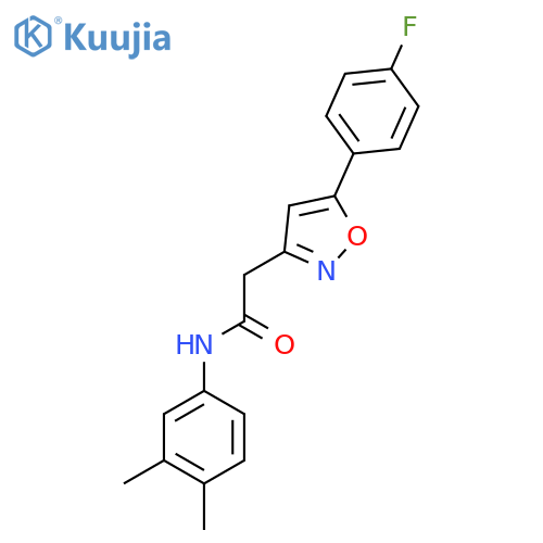 N-(3,4-dimethylphenyl)-2-5-(4-fluorophenyl)-1,2-oxazol-3-ylacetamide structure