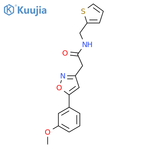2-5-(3-methoxyphenyl)-1,2-oxazol-3-yl-N-(thiophen-2-yl)methylacetamide structure