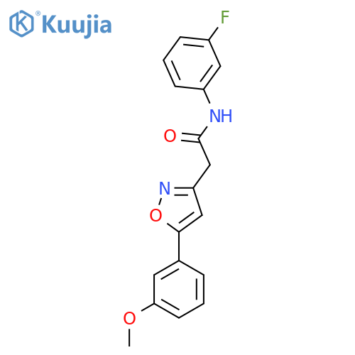 N-(3-fluorophenyl)-2-5-(3-methoxyphenyl)-1,2-oxazol-3-ylacetamide structure