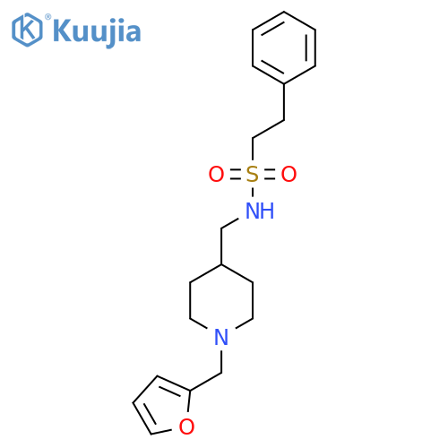 N-({1-(furan-2-yl)methylpiperidin-4-yl}methyl)-2-phenylethane-1-sulfonamide structure