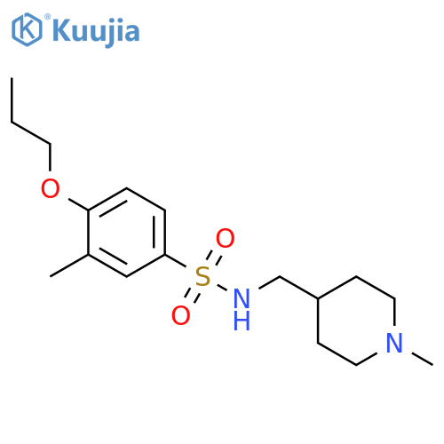 3-methyl-N-(1-methylpiperidin-4-yl)methyl-4-propoxybenzene-1-sulfonamide structure