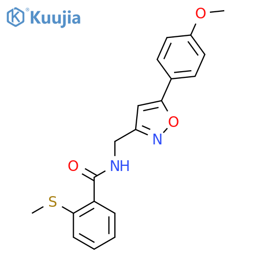 N-{5-(4-methoxyphenyl)-1,2-oxazol-3-ylmethyl}-2-(methylsulfanyl)benzamide structure