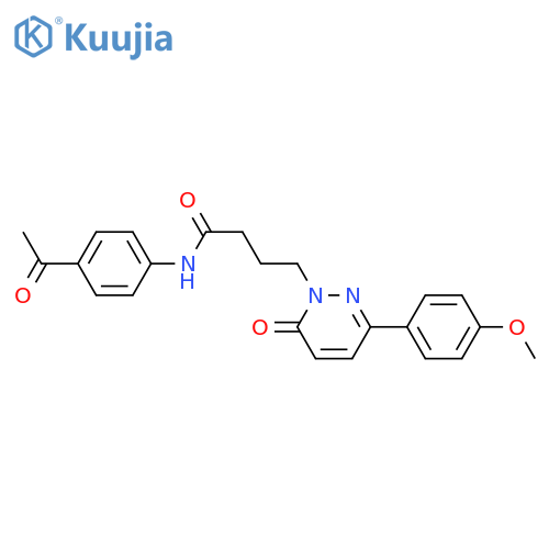 N-(4-acetylphenyl)-4-3-(4-methoxyphenyl)-6-oxo-1,6-dihydropyridazin-1-ylbutanamide structure