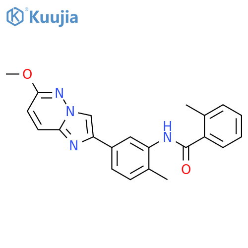 N-(5-{6-methoxyimidazo1,2-bpyridazin-2-yl}-2-methylphenyl)-2-methylbenzamide structure