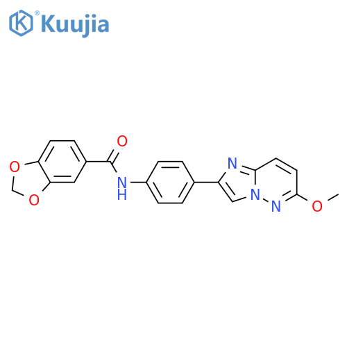 N-(4-{6-methoxyimidazo1,2-bpyridazin-2-yl}phenyl)-2H-1,3-benzodioxole-5-carboxamide structure