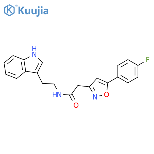 2-5-(4-fluorophenyl)-1,2-oxazol-3-yl-N-2-(1H-indol-3-yl)ethylacetamide structure