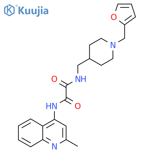 N'-({1-(furan-2-yl)methylpiperidin-4-yl}methyl)-N-(2-methylquinolin-4-yl)ethanediamide structure