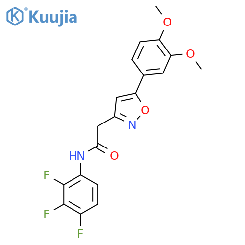 2-5-(3,4-dimethoxyphenyl)-1,2-oxazol-3-yl-N-(2,3,4-trifluorophenyl)acetamide structure